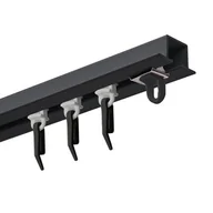 Karnisze - Szyna sufitowa DECASTYL MS Zero z agrafkami pojedyncza 500 cm Czarny - miniaturka - grafika 1