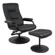 Fotele i krzesła biurowe - SOFOTEL Fotel wypoczynkowy z podnóżkiem SOFOTEL EG-200, czarny, 52x51x98 cm - miniaturka - grafika 1