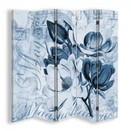 Parawany - Parawan pokojowy FEEBY, Magnolia na niebieskim tle 5, Obrotowy 180x170cm 5-częściowy - miniaturka - grafika 1