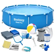 Baseny ogrodowe - Basen ogrodowy stelażowy 305x76cm Bestway zestaw 16w1 - miniaturka - grafika 1