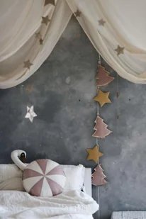 Lniana girlanda świąteczna "Różowa choinka" - Girlandy - miniaturka - grafika 1