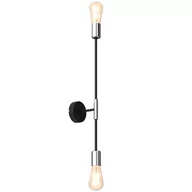 Lampy sufitowe - Luminex Flame 3908 lampa wisząca zwis 2x60W E27 czarna/chromowana - miniaturka - grafika 1