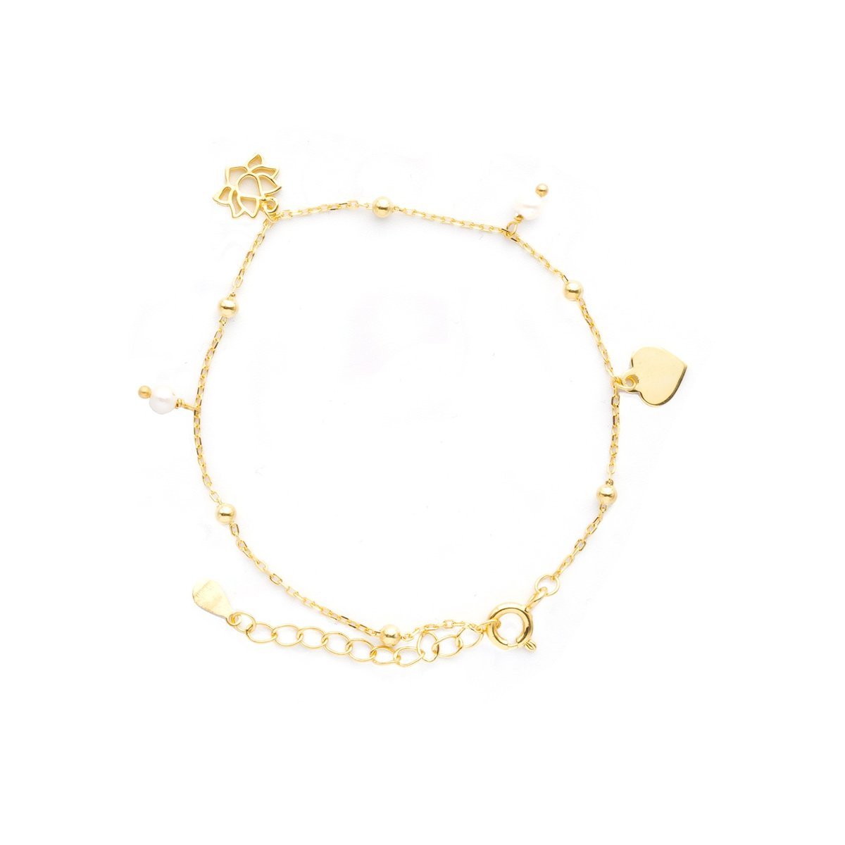 Srebrna bransoletka 925 Floral Heart Perła