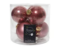 Bombki - Bombki Szklane 8Cm 6Szt Na Choinkę Połysk Mat Różowe - miniaturka - grafika 1