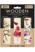 Zakładki do książek - Cozywood Zakładki drewniane do książki 2+1 Kwiatowe - miniaturka - grafika 1