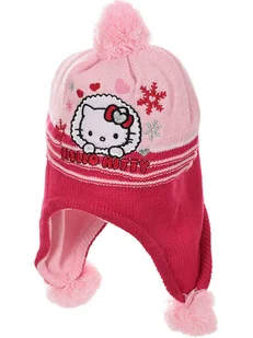Hello Kitty Czapka "Hello Kitty" w kolorze jasnoróżowo-czerwonym - Czapki damskie - miniaturka - grafika 1