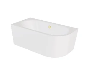 Wanna narożna lewa Besco Avita A-line 170x75 cm biały połysk syfon z napełnieniem złoty WAA-170ALZN - Wanny - miniaturka - grafika 1