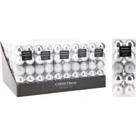 Bombki - Bombka plastikowa 4 cm 20 sztuk mix srebrny - miniaturka - grafika 1