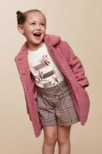 Kurtki i płaszcze dla dziewczynek - Mayoral płaszcz dziecięcy kolor różowy - grafika 1