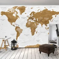 Fototapety - Fototapeta samoprzylepna - Mapa świata: Białe oceany (rozmiar 98x70) - miniaturka - grafika 1