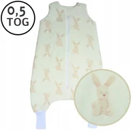 Śpiworki dla dzieci - LETNI ŚPIWOREK MUŚLINOWY Z NOGAWKAMI 68-86 S 0,5 TOG BAWEŁNA 100% - miniaturka - grafika 1