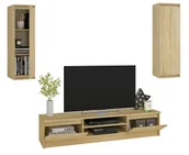 Meblościanki - Nowoczesna meblościanka dąb sonoma C9-T45 - miniaturka - grafika 1