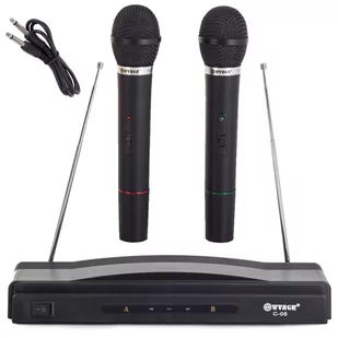 Zestaw karaoke 2x mikrofon bezprzewodowy + stacja - Mikrofony komputerowe - miniaturka - grafika 1