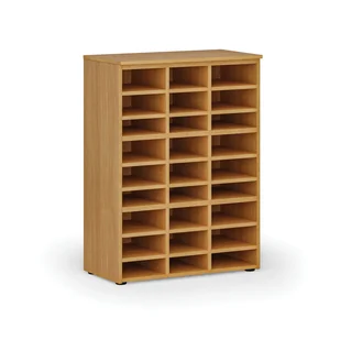 Regał sortujący PRIMO WOOD, 1087 x 800 x 420 mm, 27 przegród, buk - Regały biurowe - miniaturka - grafika 1