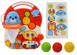 Pchacz Stolik Edukacyjny Interaktywny 2w1 Czerwony - Chodziki - miniaturka - grafika 5