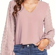 Koszule damskie - TEMU Elegancka Biała Bluzka z Koronkowym Wykończeniem dla Kobiet - Długi Rękaw, Zapinana na Guziki, Jednokolorowa Koszula-Jakiet na Każdą Porę Roku, - miniaturka - grafika 1