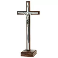 Ikony i obrazy sakralne - Krzyż stojący drewniany 22 cm - miniaturka - grafika 1