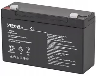 Vipow Akumulator Żelowy 6V 12Ah Bezobsługowy - Baterie do zasilaczy awaryjnych UPS - miniaturka - grafika 2