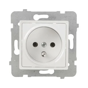 Gniazdo wtyczkowe pojedyncze ROSA białe z uziemieniem bez ramki - Gniazdka elektryczne - miniaturka - grafika 2
