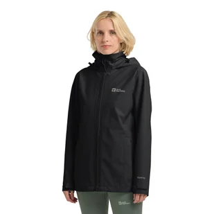 Damska kurtka przeciwdeszczowa Jack Wolfskin TRAILTIME 2L JKT W black - XXXL - Kurtki damskie - miniaturka - grafika 1