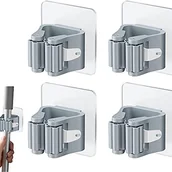 Zawiasy, okucia i inne akcesoria - sztuki samoprzylepnego uchwytu na mop montowanego na ścianie, klips do mopa, uchwyt na miotłę montowany na ścianie bez wiercenia, uchwyt na miotłę mon - miniaturka - grafika 1