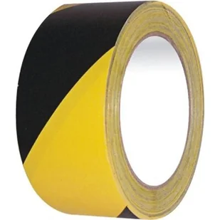 Pro 13167 Taśma ostrzegawcza żółto-czarna, 120mm, 100m - Pachołki i taśmy ostrzegawcze - miniaturka - grafika 1