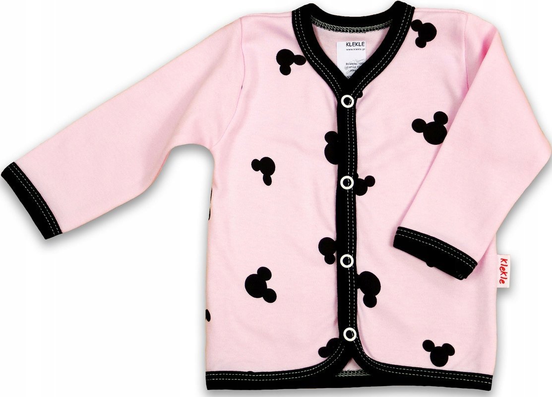 KAFTANIK koszulka ROZPINANY Myszka RÓŻ 56 KLEKLE