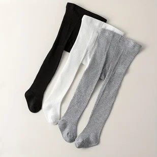 TEMU 3 Pary Czarnych, Białych i Szarych Dziecięcych Rajstop na Jesień/Zimę – Miękkie, Oddychające, Stylowe, Urocze Legginsy dla Dzieci - Rajstopy dziecięce - miniaturka - grafika 1