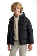 Kurtki i płaszcze dla chłopców - DeFacto Boy's Outer Wear Mont, czarny, 9-10 lat - miniaturka - grafika 1
