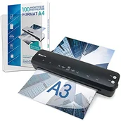 Laminatory - Laminator A3 A4 A5 A6 A7 Pro Ultra szybki na gorąco i zimno do 2x150 mikronów regulowana temperatura do intensywnego użytku profesjonalnego opakowanie z 100 kieszeniami A4 - miniaturka - grafika 1