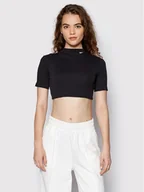 Bluzki damskie - Reebok Bluzka HG1165 Czarny Slim Fit - miniaturka - grafika 1