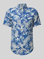Koszule męskie - Koszula lniana o kroju regular fit z kołnierzykiem typu button down - miniaturka - grafika 1