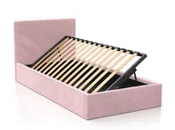 Łóżka dla dzieci i młodzieży - Łóżko dziecięce tapicerowane z pojemnikiem 90x200 ze stelażem różowy Velvet Kids Line 4 - miniaturka - grafika 1