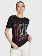 Koszulki i topy damskie - Guess T-Shirt Adelita W3RI24 KBK72 Czarny Regular Fit - miniaturka - grafika 1