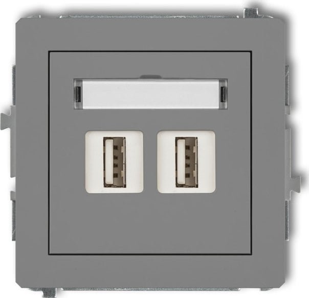 Karlik Gniazdo USB-AA Karlik Deco 27DGUSB-6 podwójne 3.0 szary mat