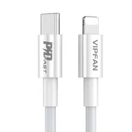 Kable USB - Kabel USB-C do Lightning Vipfan P01, 3A, PD, 1m biały - miniaturka - grafika 1