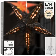 Bombki - Gwiazda świecąca welurowa czarna wisząca 60 cm - miniaturka - grafika 1