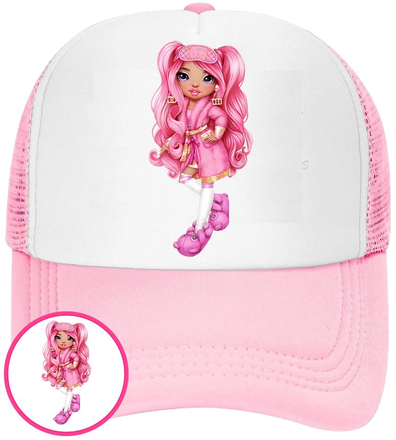 CZAPKA Z DASZKIEM RAINBOW HIGH DLA DZIECI SIATKA RÓŻOWA BEJSBOLÓWKA