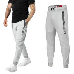 Spodnie dresowe Pit Bull 300 Interlock Saturn '23 - Szary Melanż - Odzież taktyczna i umundurowanie - miniaturka - grafika 1
