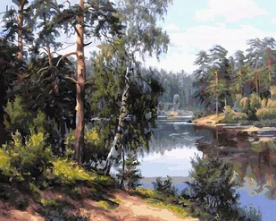 Artnapi 40x50cm Obraz Do Malowania Po Numerach Na Drewnianej Ramie - Leśna Rzeka - Malowanie po numerach - miniaturka - grafika 1