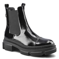 Botki damskie - Czarne Botki Karino Damskie Stylowe Obuwie - miniaturka - grafika 1