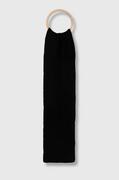 Apaszki i szaliki damskie - Superdry szalik z domieszką wełny kolor czarny gładki - miniaturka - grafika 1