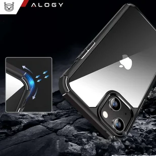 Etui Case do iPhone 14 + zestaw 4 szkieł 5w1 pancerne 360 Alogy Hybrid 2x Szkło na ekran +2x obiektyw czarno-przezroczyste - Etui i futerały do telefonów - miniaturka - grafika 11