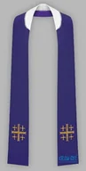 Szaty liturgiczne - Fioletowa stuła haftowana - wąska jednostronna - miniaturka - grafika 1