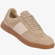 Sneakersy damskie - Sneakersy Damskie BIG STAR Skórzane Buty Sportowe Półbuty Beżowe RR274862 Beżowy 36 - miniaturka - grafika 1