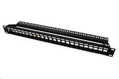 Wtyczki i adaptery - Keystone Roline ROLINE 19Zoll Patchpanel 24Port Cat6 screenedblack without module 26.11.0360 - miniaturka - grafika 1