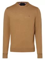 Swetry męskie - Tommy Hilfiger - Sweter męski z dodatkiem kaszmiru, beżowy|brązowy - miniaturka - grafika 1