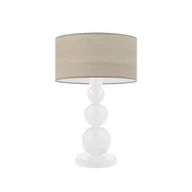 Lampy stojące - Biała lampa stołowa z abażurem w kolorze bielonego dębu HONOLULU ECO - miniaturka - grafika 1