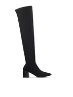 Kozaki damskie - Muszkieterki z kwadratowym obcasem pokrytym skórą - miniaturka - grafika 1