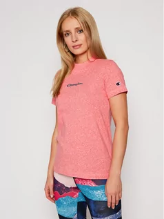 Koszulki i topy damskie - Champion T-Shirt Script Logo Eco Yarn 113206 Różowy Custom Fit - grafika 1